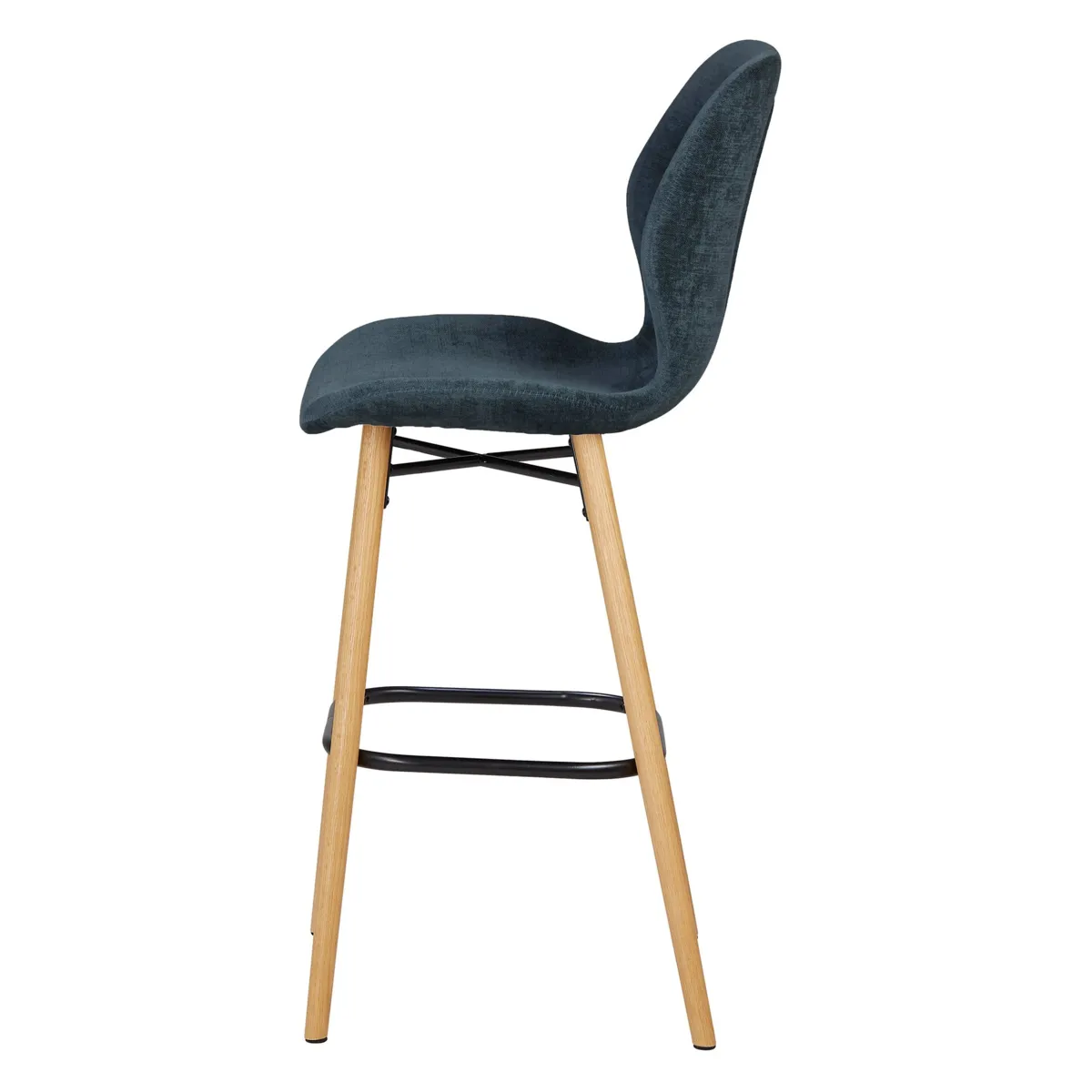 Set di 2 sedie per isola centrale con schienale in tessuto (Altezza seduta 65cm) Malika Blu scuro