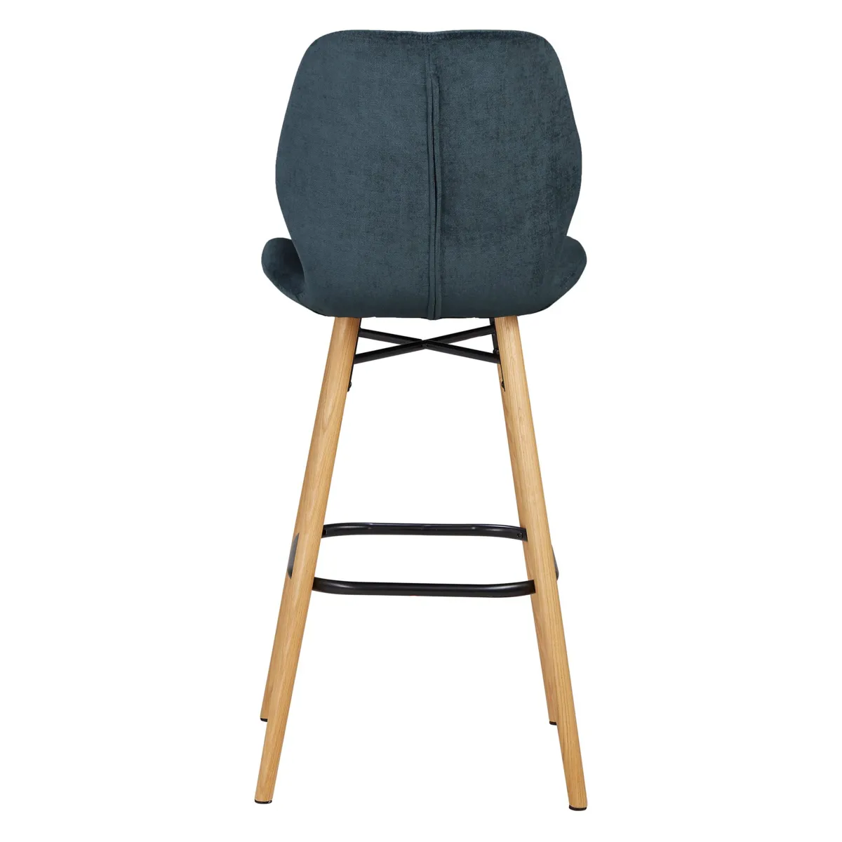 Set di 2 sedie per isola centrale con schienale in tessuto (Altezza seduta 65cm) Malika Blu scuro