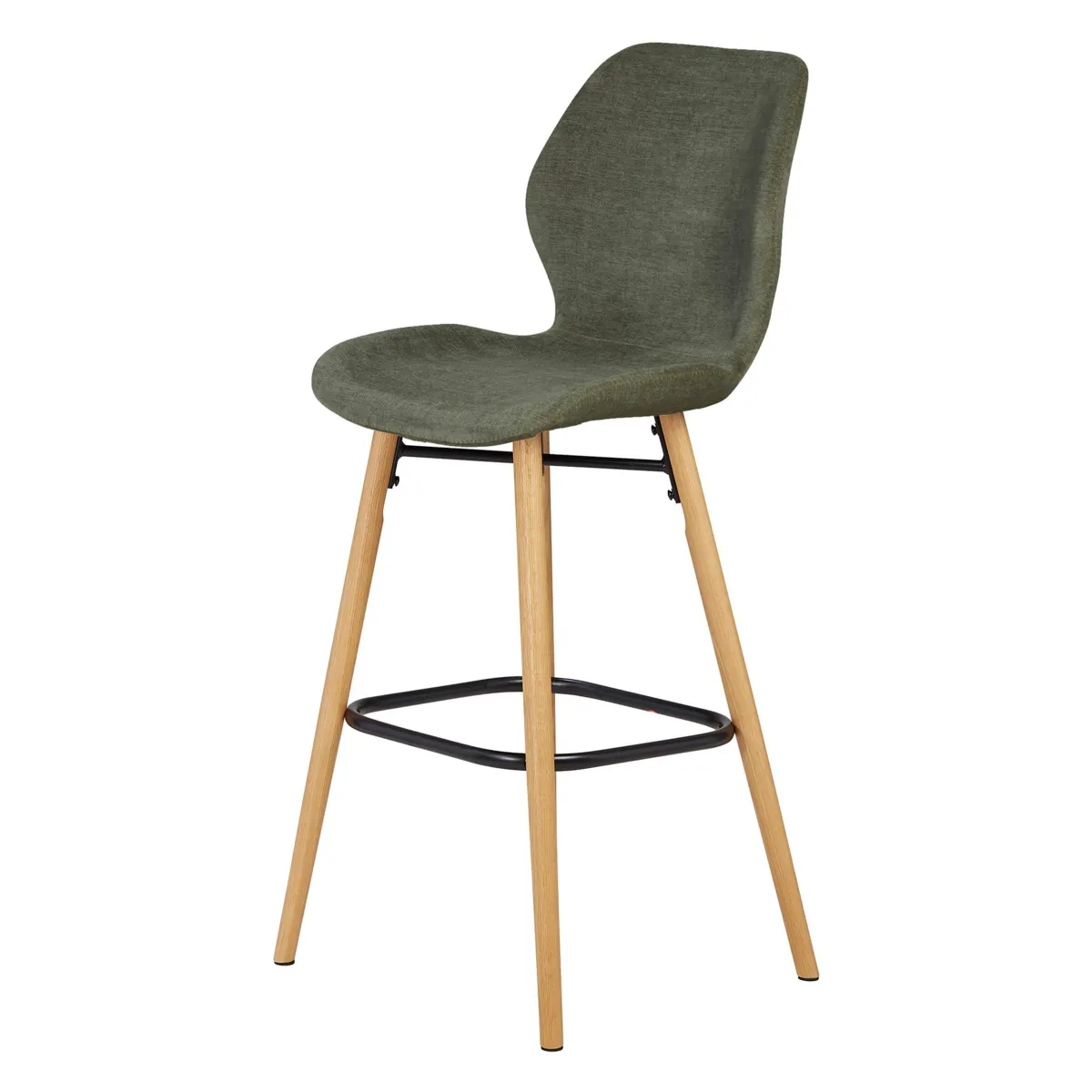 Set di 2 sedie per isola centrale con schienale in tessuto (Altezza seduta 65 cm) Malika Verde bottiglia