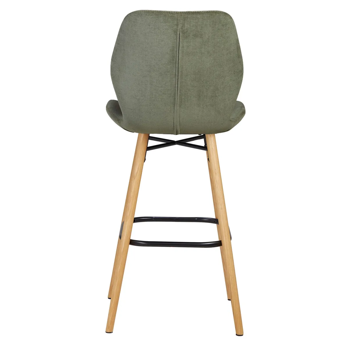 Set di 2 sedie per isola centrale con schienale in tessuto (Altezza seduta 65 cm) Malika Verde bottiglia