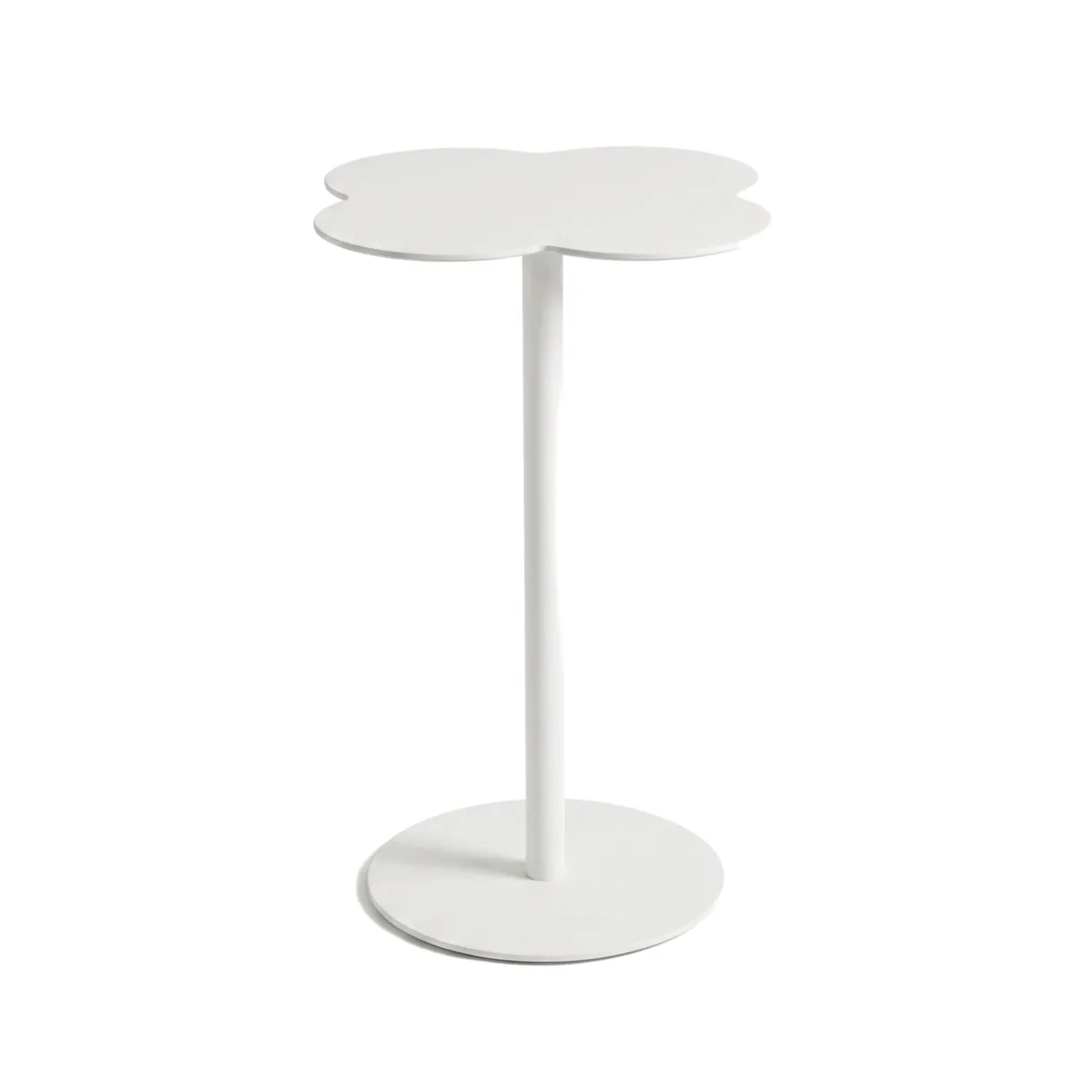 Tavolino d'appoggio in metallo (H53 cm) Lysa Bianco