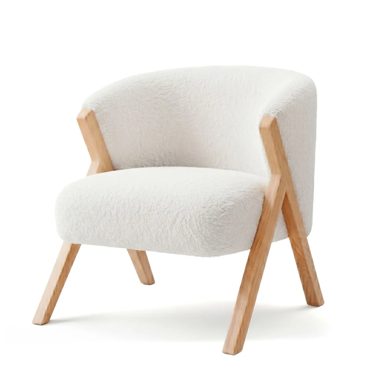 Poltrona in bouclé (H70 cm) Andy Bianco