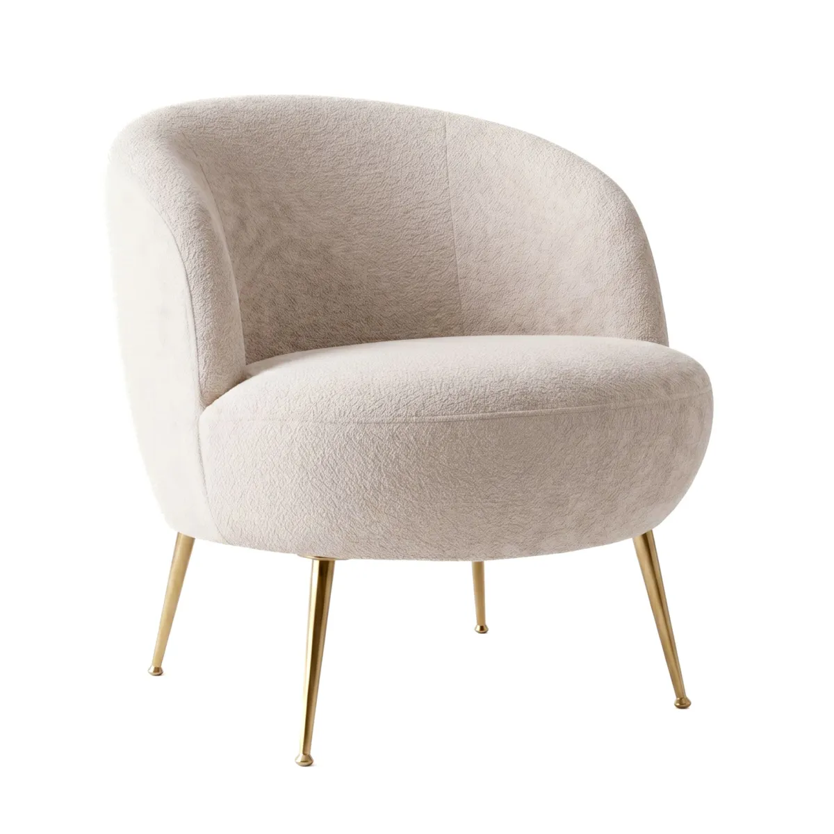 Poltrona in bouclé (H70 cm) Kara Beige sabbia