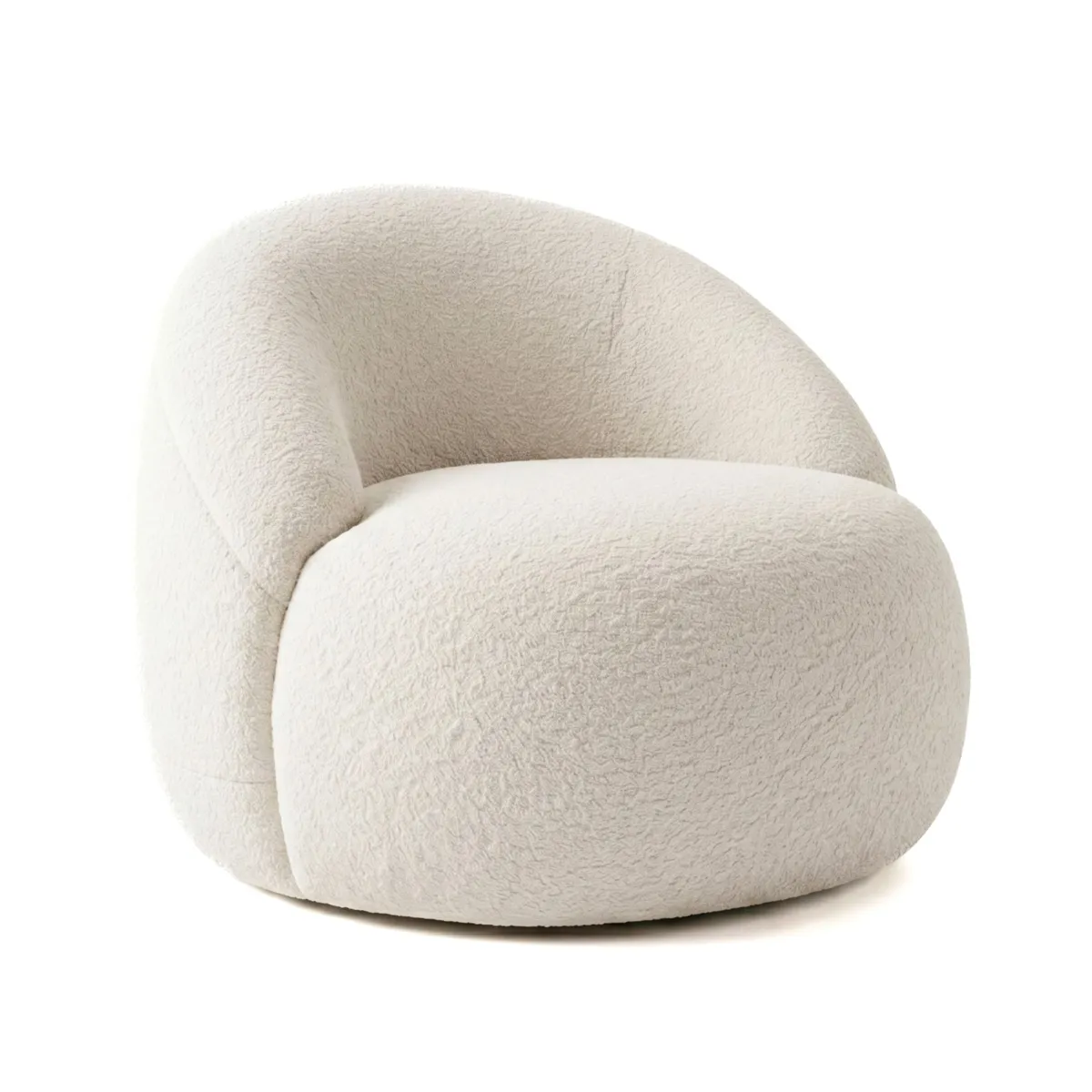 Poltrona in bouclé (H66 cm) Lexy Bianco