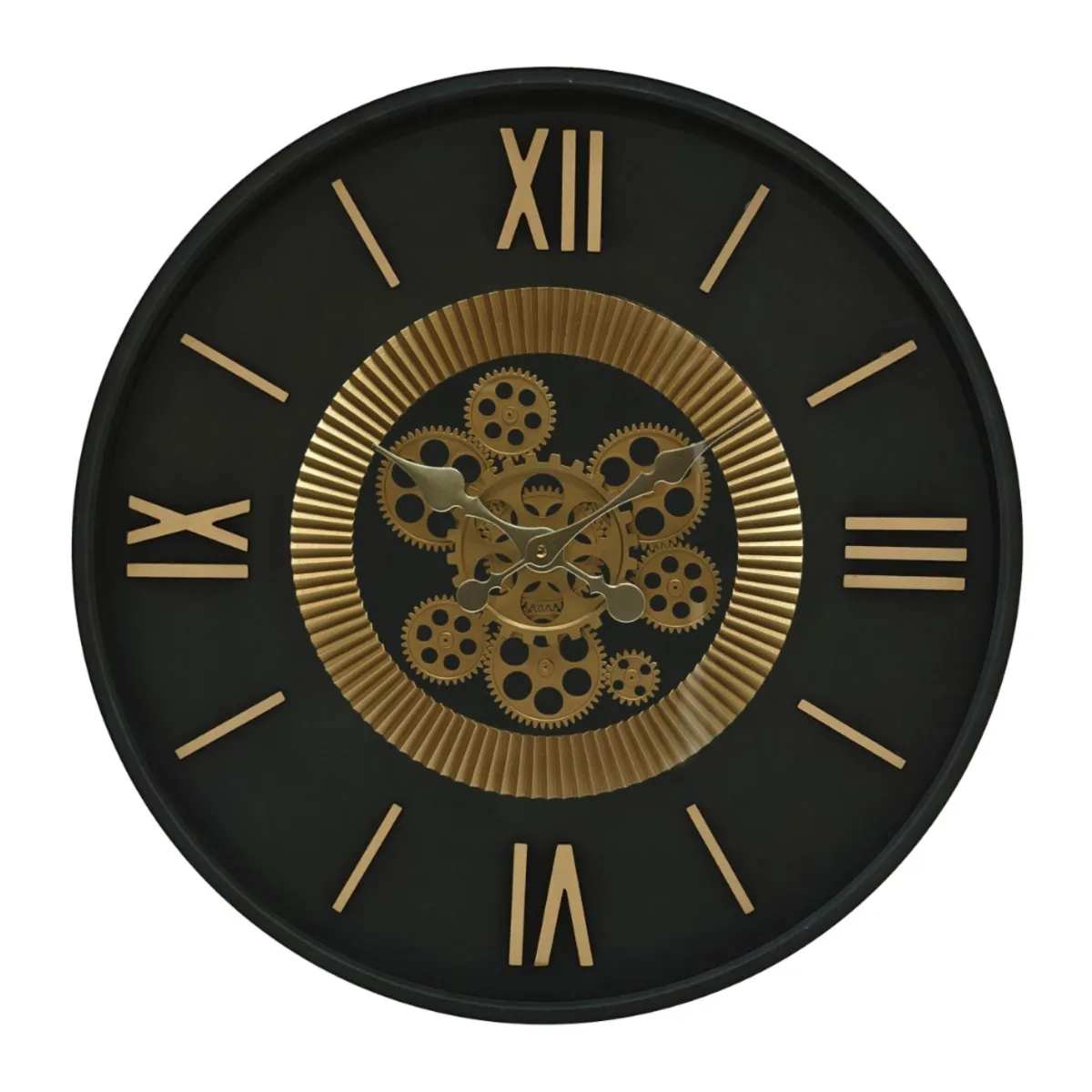 Orologio da parete rotondo in metallo (55 cm) Arezzo Nero