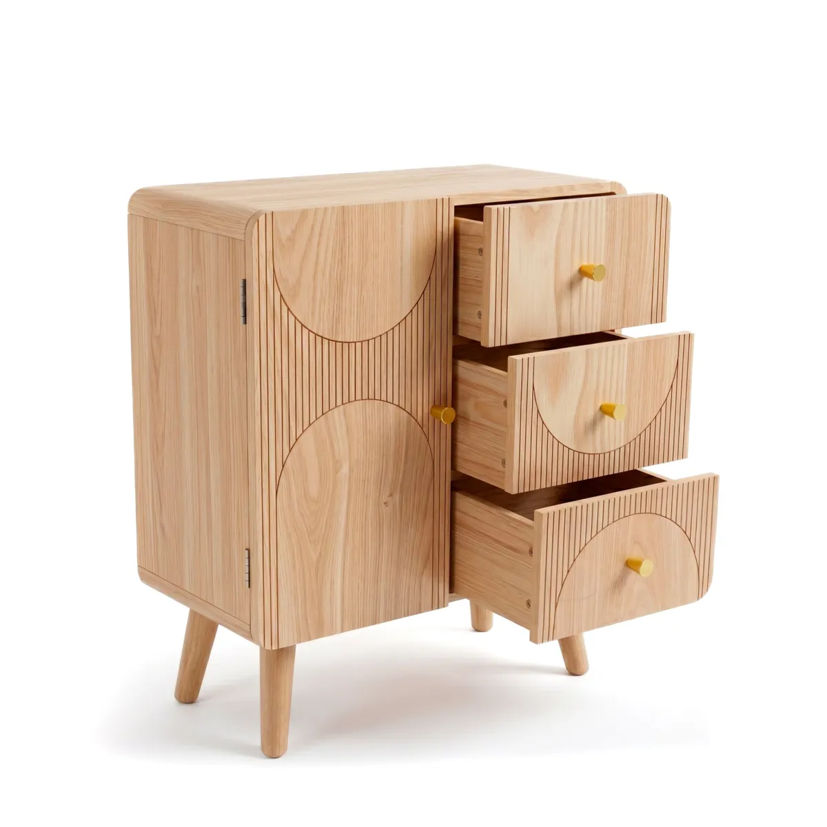 Comò cassettiera 3 cassetti legno (H70 cm) Mila Naturale