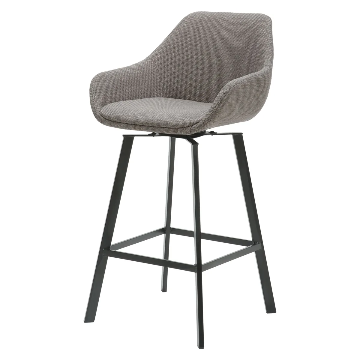 Set di 2 sedie per isola centrale girevoli con schienale in tessuto (seduta 64cm) Zila Grigio argento