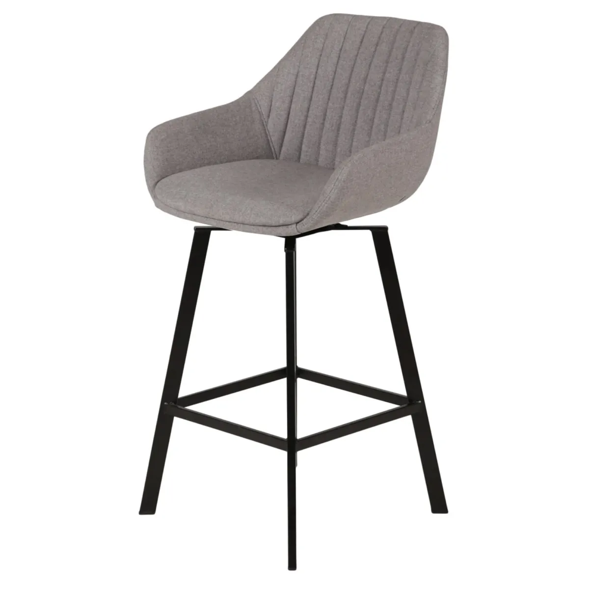 Set di 2 sedie per isola centrale girevoli con schienale in tessuto (Altezza seduta 64cm) Zila Grigio chiaro