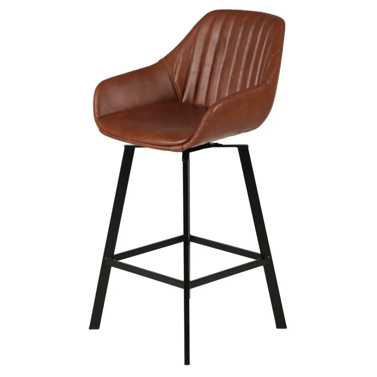 Set di 2 sgabelli per isola centrale girevoli con schienale in similpelle (Altezza seduta 65 cm) Zila Marrone