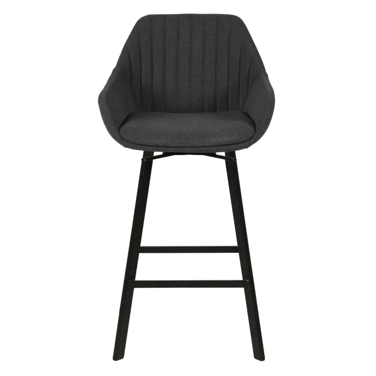 Set di 2 sgabelli da bar girevoli con schienale in tessuto (Altezza seduta 75cm) Zila Grigio scuro