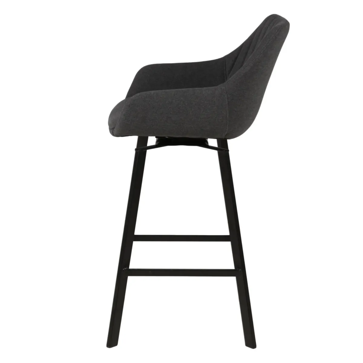Set di 2 sgabelli da bar girevoli con schienale in tessuto (Altezza seduta 75cm) Zila Grigio scuro
