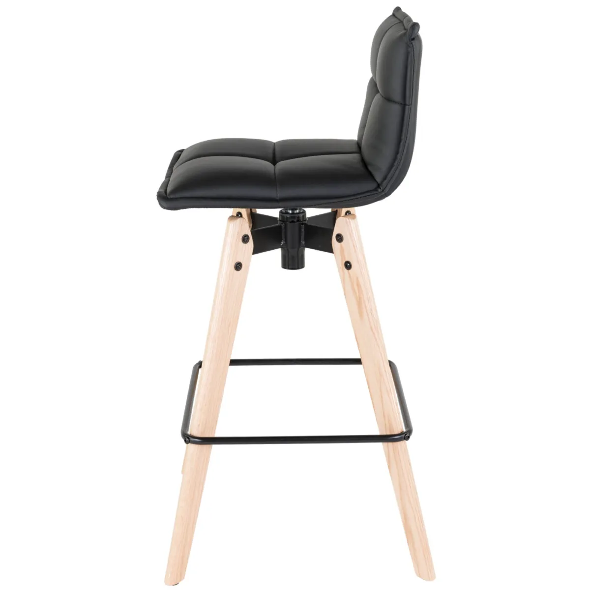 Sgabello da bar girevole con schienale (Altezza seduta 75cm) Osla Nero