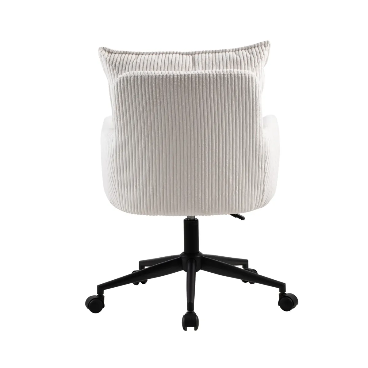 Sedia da ufficio con ruote in velluto a coste regolabile in altezza (seduta da 46 a 54 cm) Nuva Bianco 
