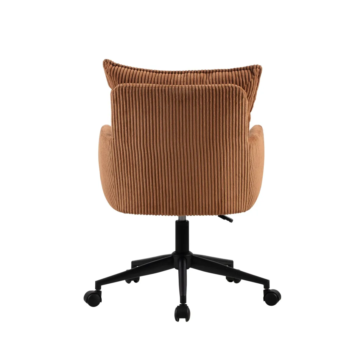 Sedia da ufficio con ruote in velluto a coste regolabile in altezza (seduta da 46 a 54 cm) Nuva Caramello 

