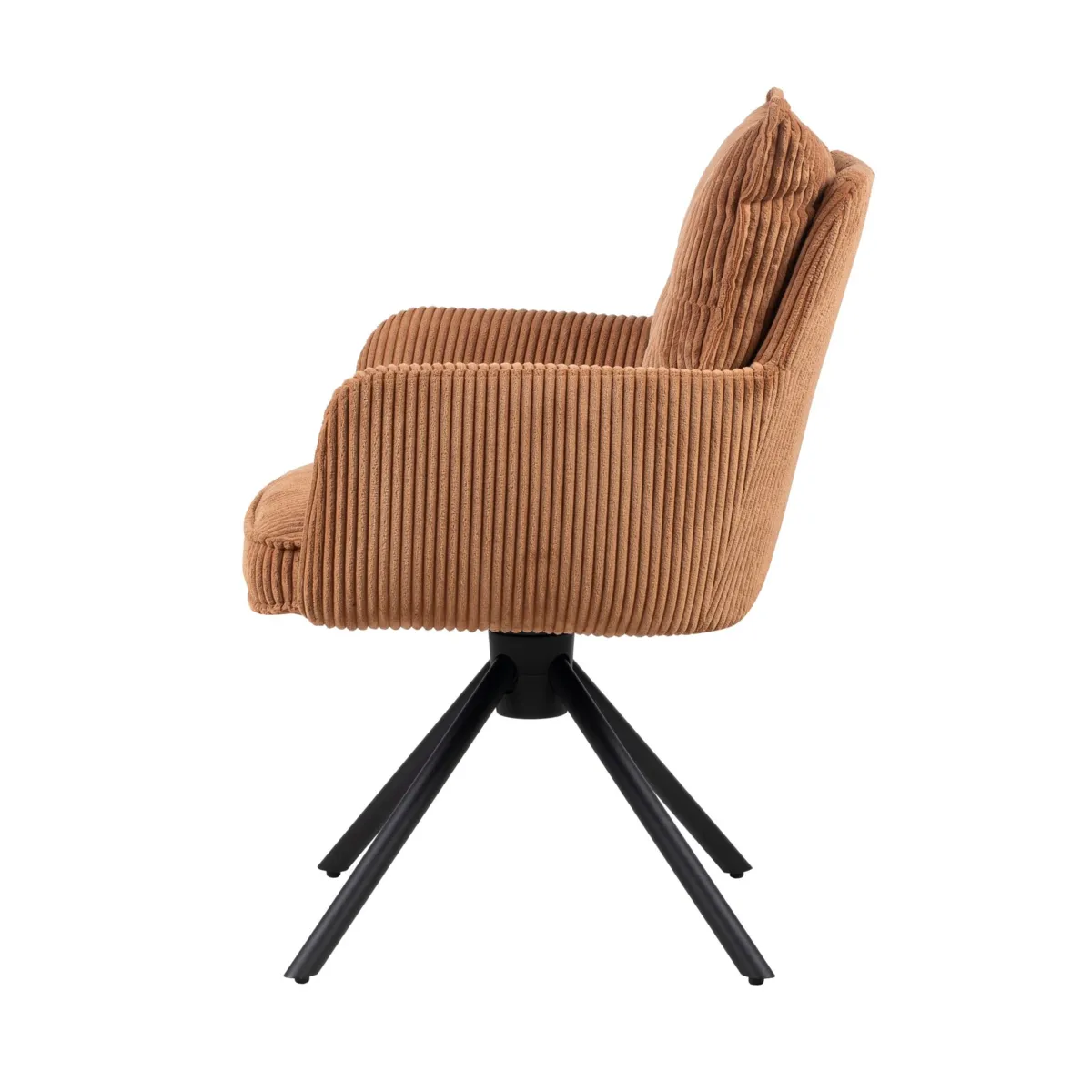 Sedia da pranzo girevole in velluto a coste (seduta 48 cm) Nuva Caramello