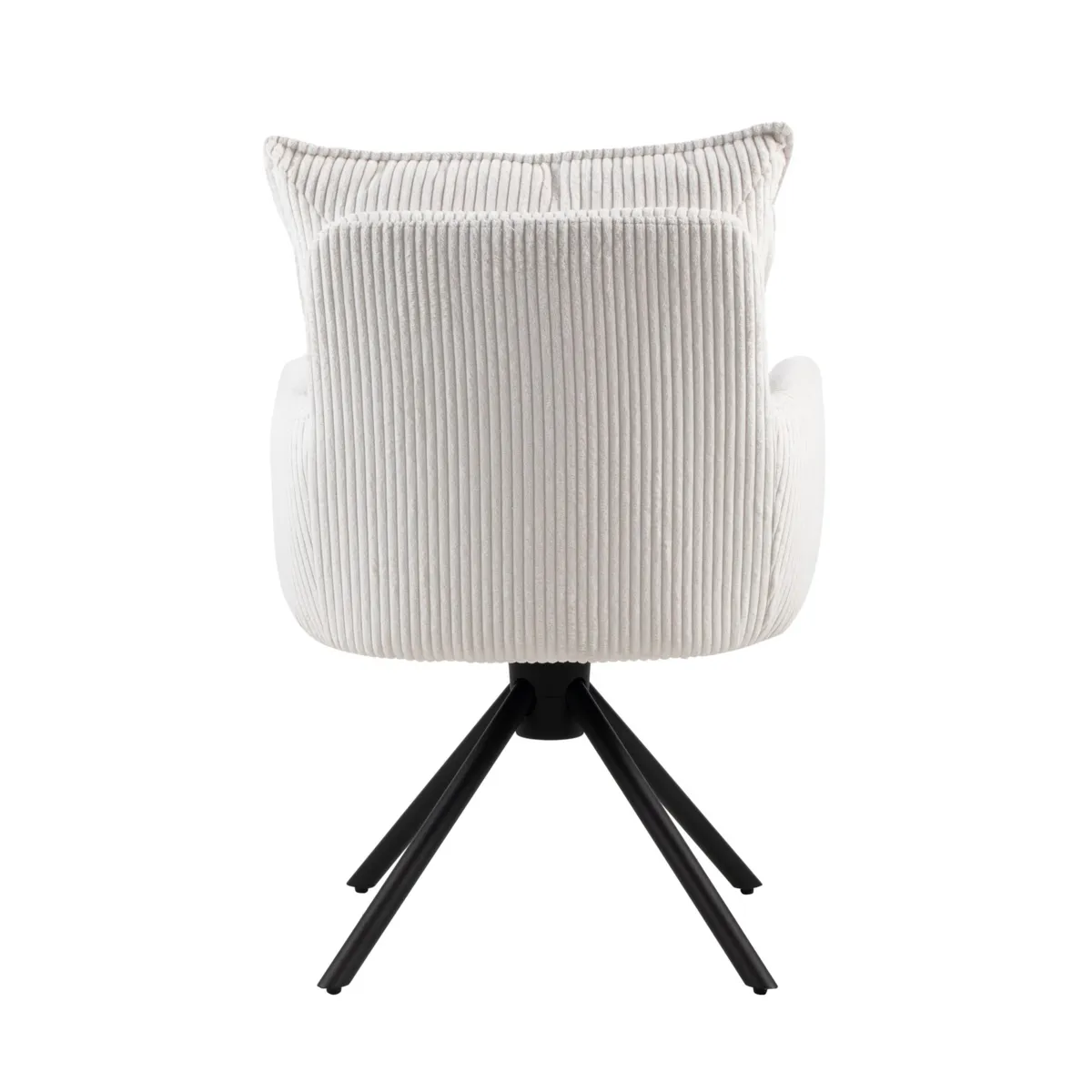 Sedia da pranzo girevole in velluto a coste (seduta 48 cm) Nuva Bianca
