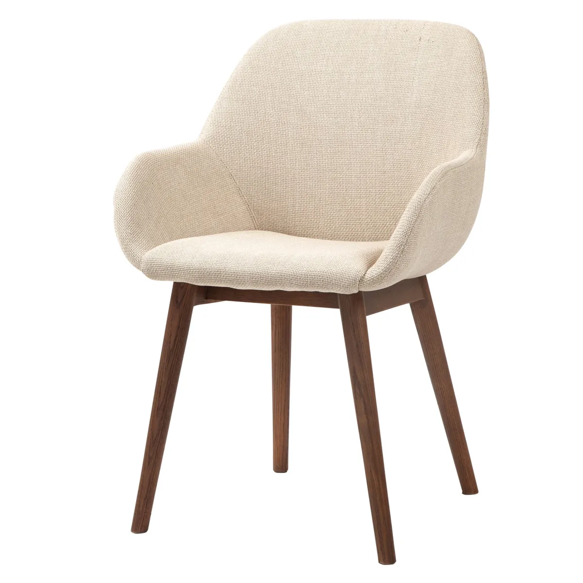 Lot de 2 chaises de salle à manger tissu (Assise 48 cm) Elia Beige