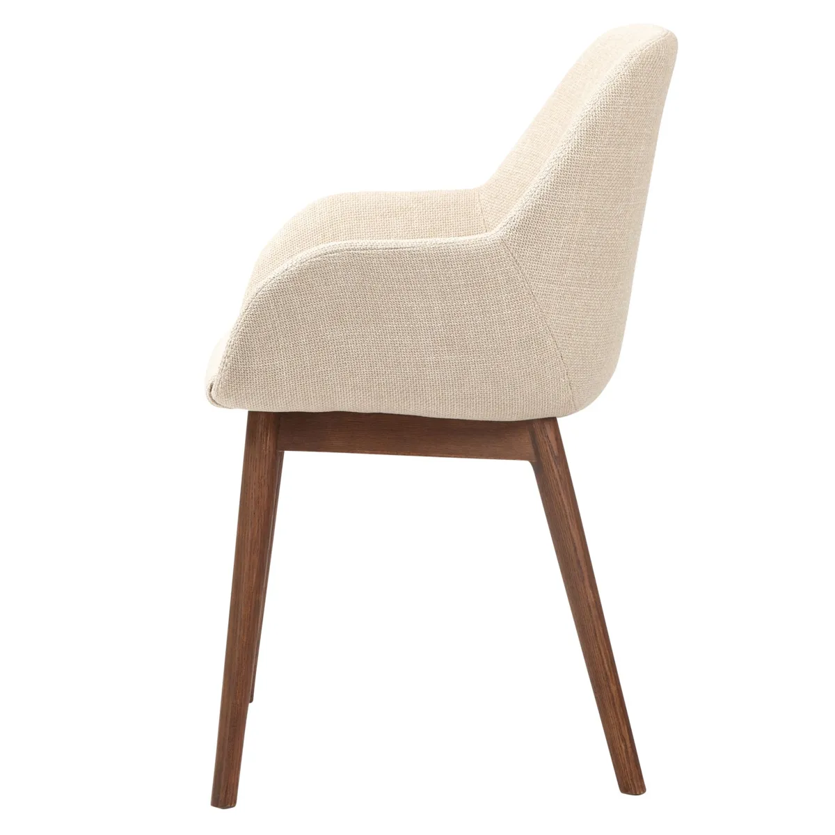 Lot de 2 chaises de salle à manger tissu (Assise 48 cm) Elia Beige