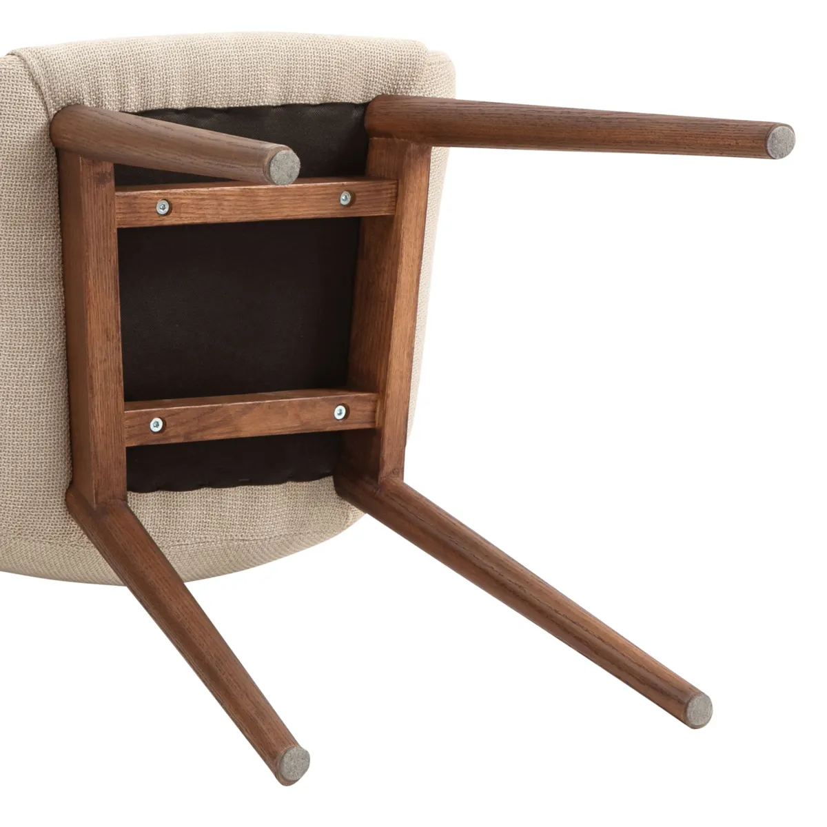 Lot de 2 chaises de salle à manger tissu (Assise 48 cm) Elia Beige
