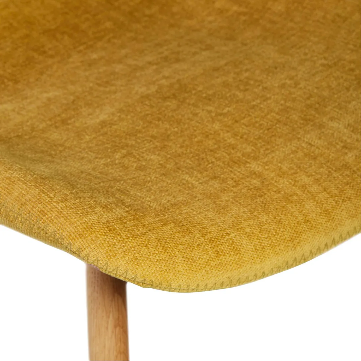 Lot de 2 chaises de salle à manger tissu texturé (Assise 46 cm) Malika Jaune moutarde