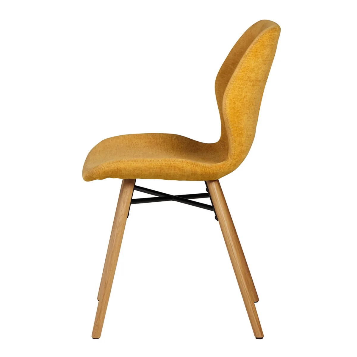 Set di 2 sedie da pranzo in tessuto testurizzato (seduta 46 cm) Malika Giallo senape