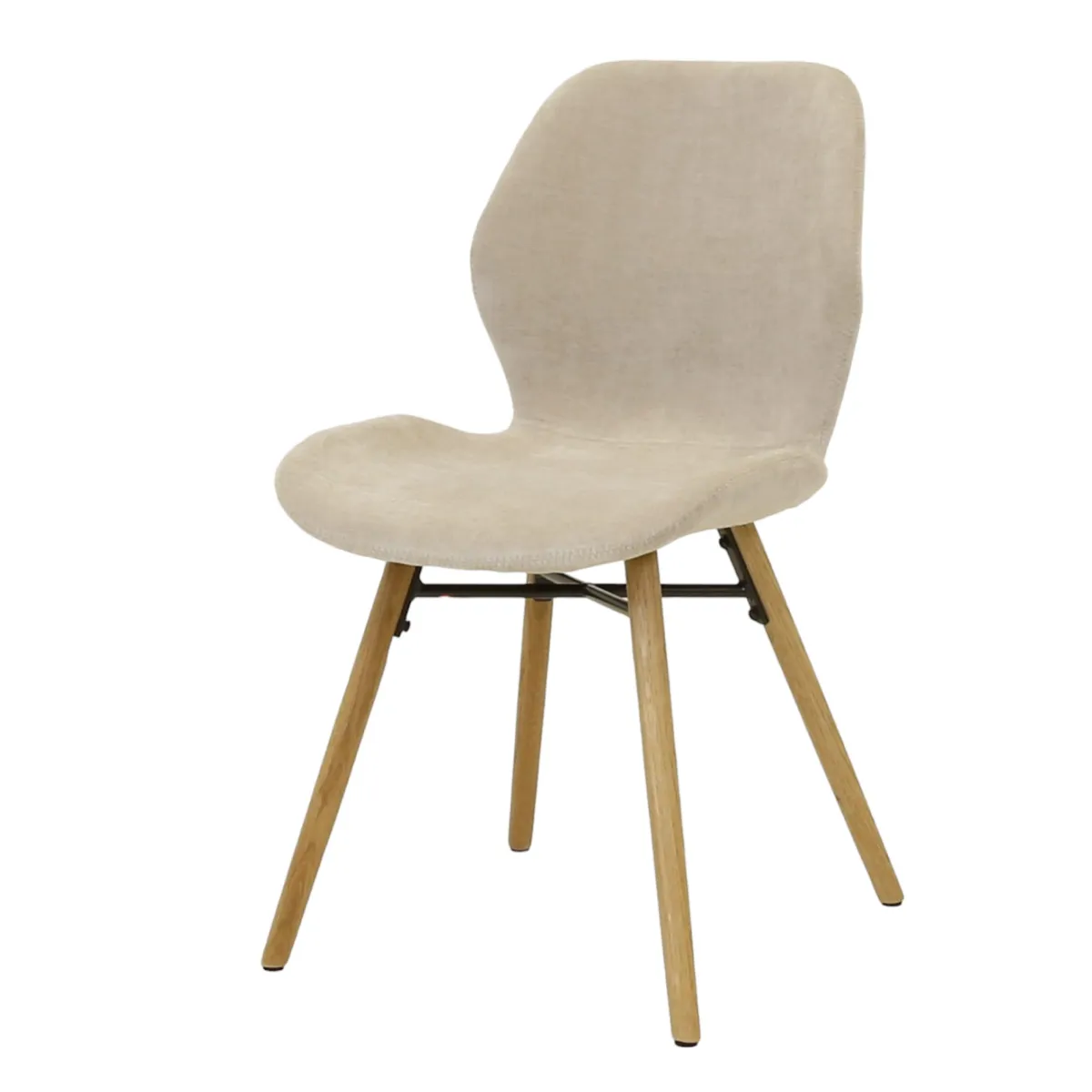 Set di 2 sedie da pranzo in tessuto testurizzato (seduta 46 cm) Malika Beige Sabbia
