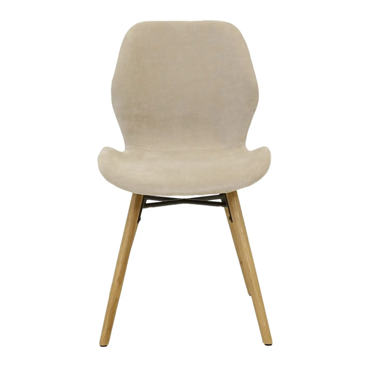 Set di 2 sedie da pranzo in tessuto testurizzato (seduta 46 cm) Malika Beige Sabbia