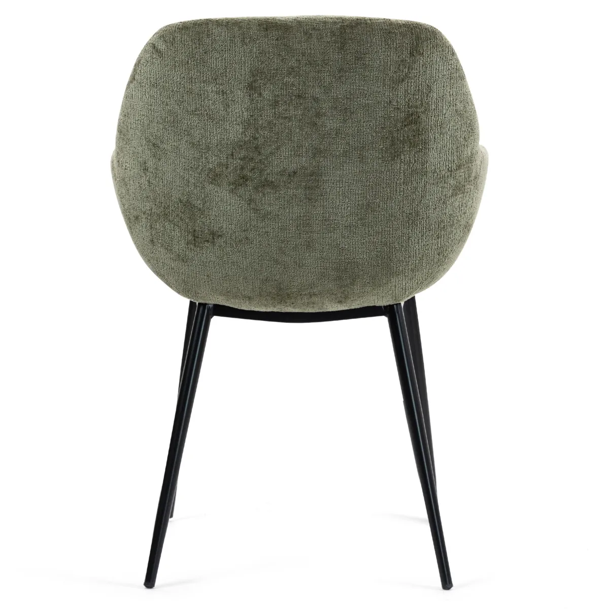 Lot de 2 chaises de salle à manger tissu chenillé (Assise 48 cm) Zola Vert kaki