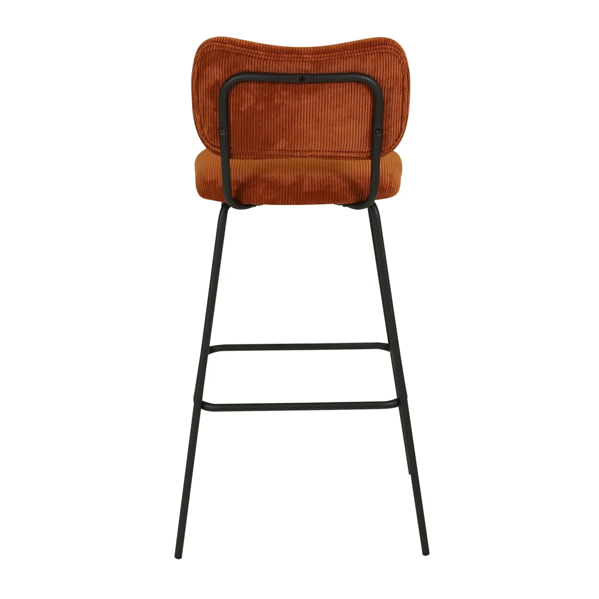 Chaise îlot central avec dossier velours côtelé (Assise 67cm) Orion Marron foncé