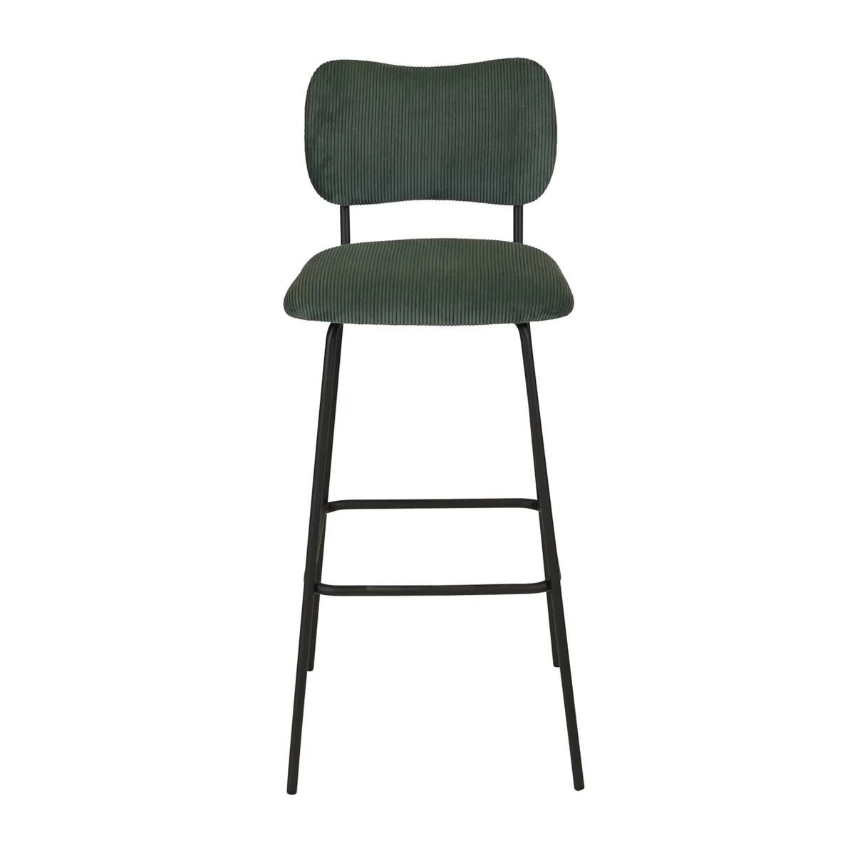 Chaise îlot central avec dossier velours côtelé (Assise 67cm) Orion Vert foncé