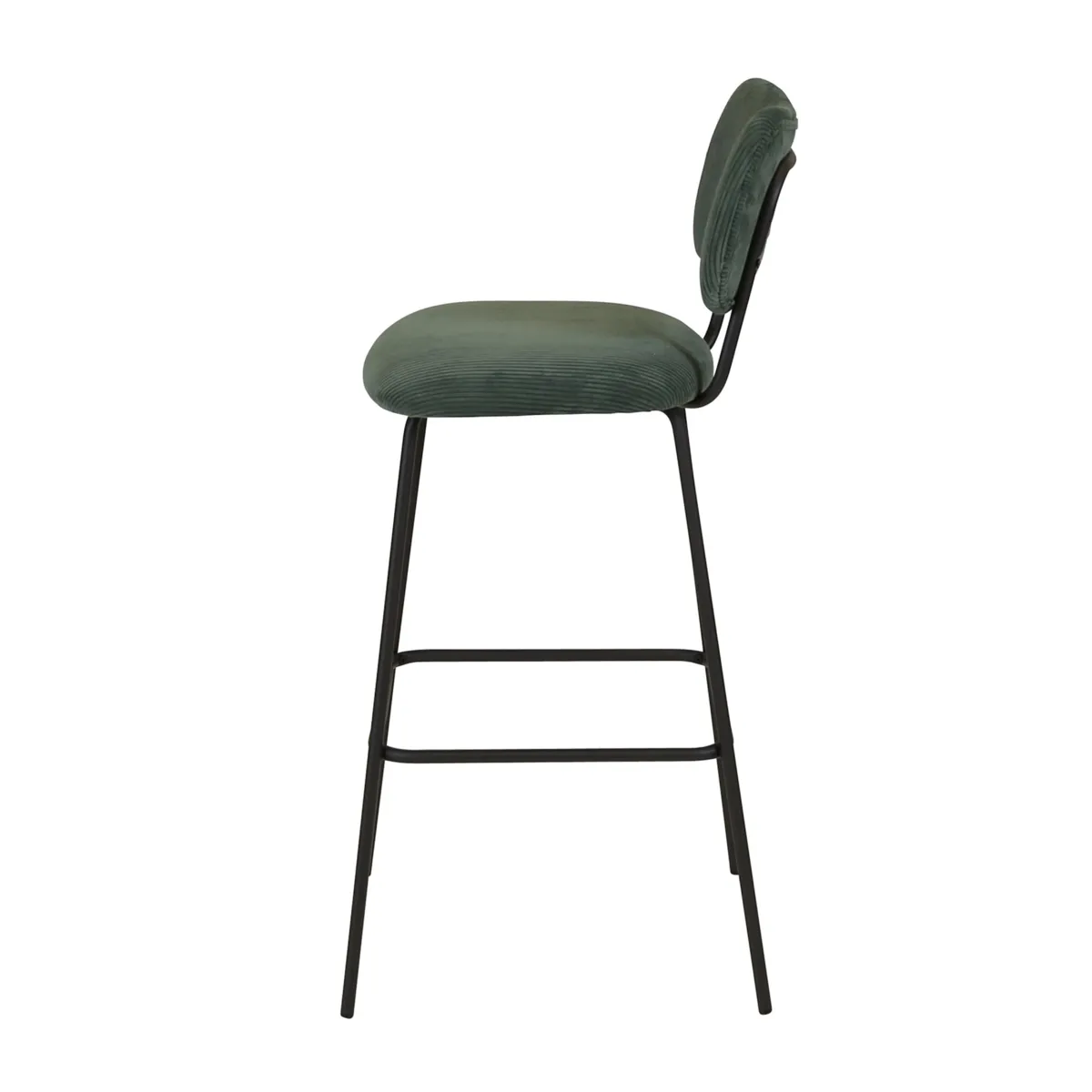 Chaise îlot central avec dossier velours côtelé (Assise 67cm) Orion Vert foncé
