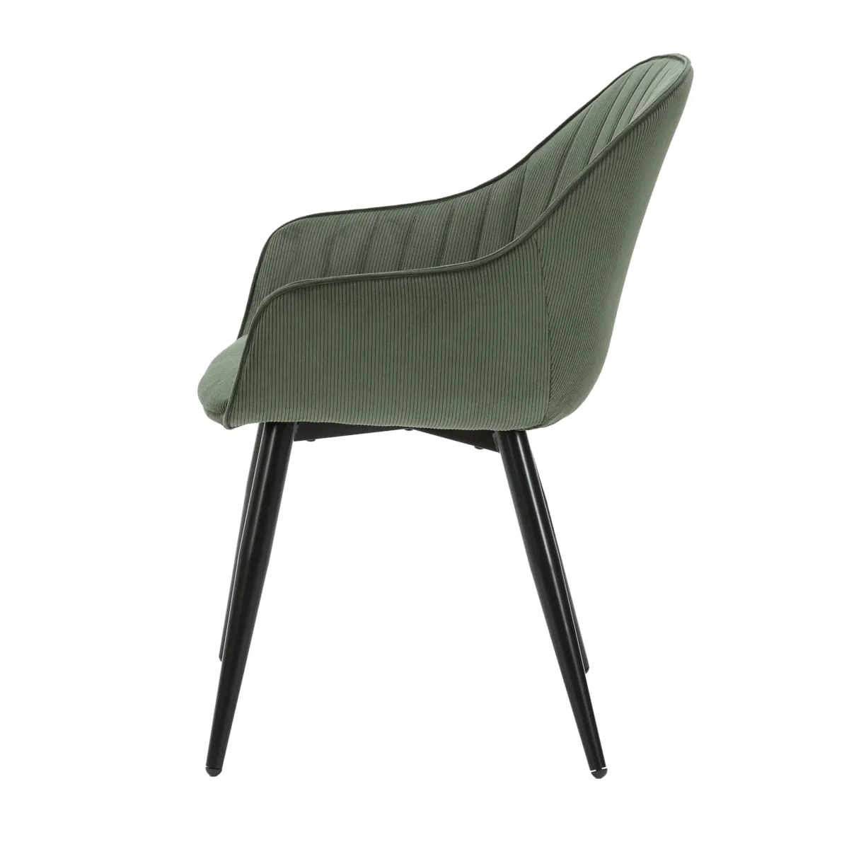 Set di 2 poltrone in velluto a coste (seduta 47 cm) Juno Verde cachi