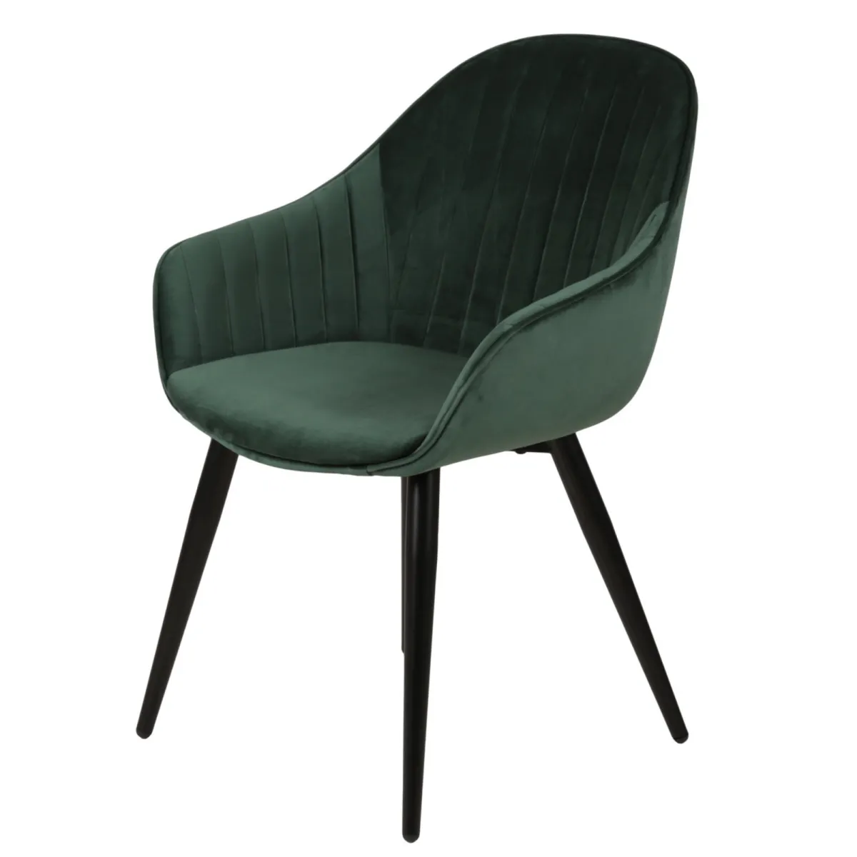 Set di 2 poltrone in velluto (seduta 47 cm) Juno Verde scuro