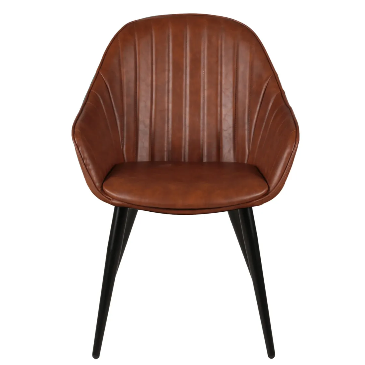 Set di 2 poltrone in similpelle (seduta 47 cm) Juno Marrone scuro