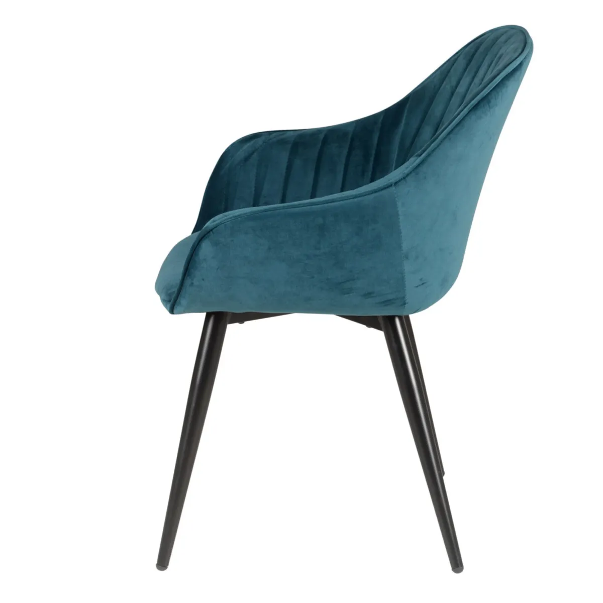 Lot de 2 fauteuils velours (Assise 47 cm) Juno Bleu canard 