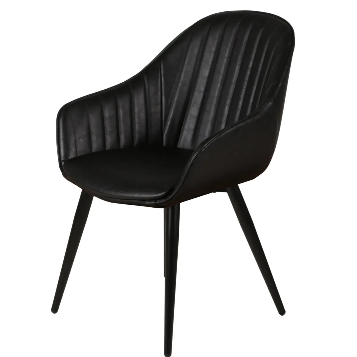 Set di 2 poltrone in similpelle (seduta 47 cm) Juno Nero carbone