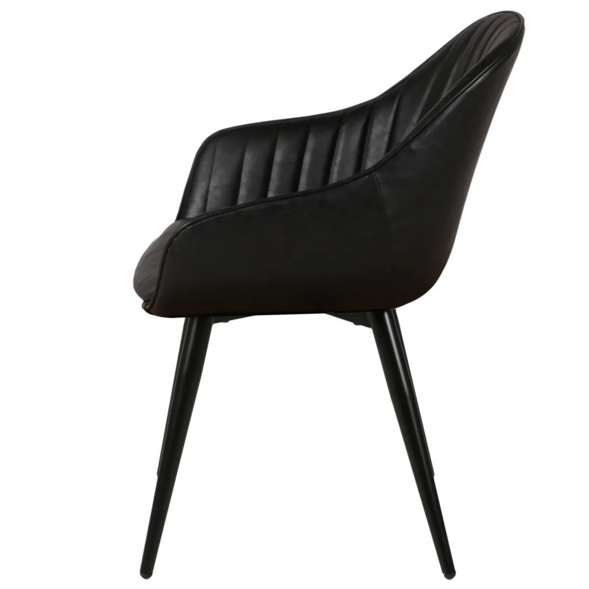 Set di 2 poltrone in similpelle (seduta 47 cm) Juno Nero carbone