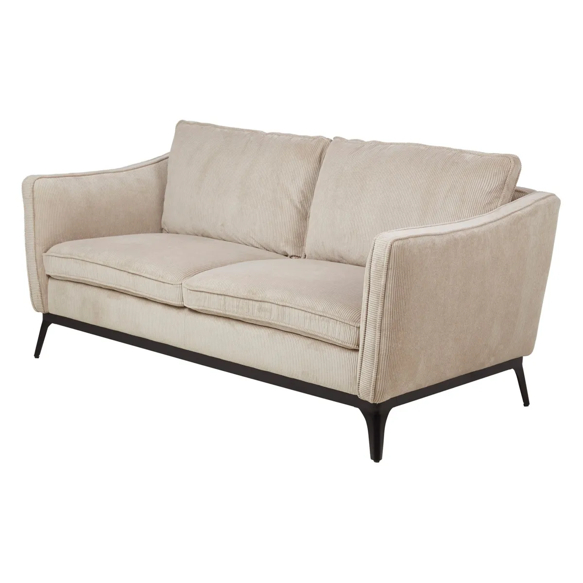 Divano diritto 2 posti in velluto a coste (169 cm) Owen Beige
