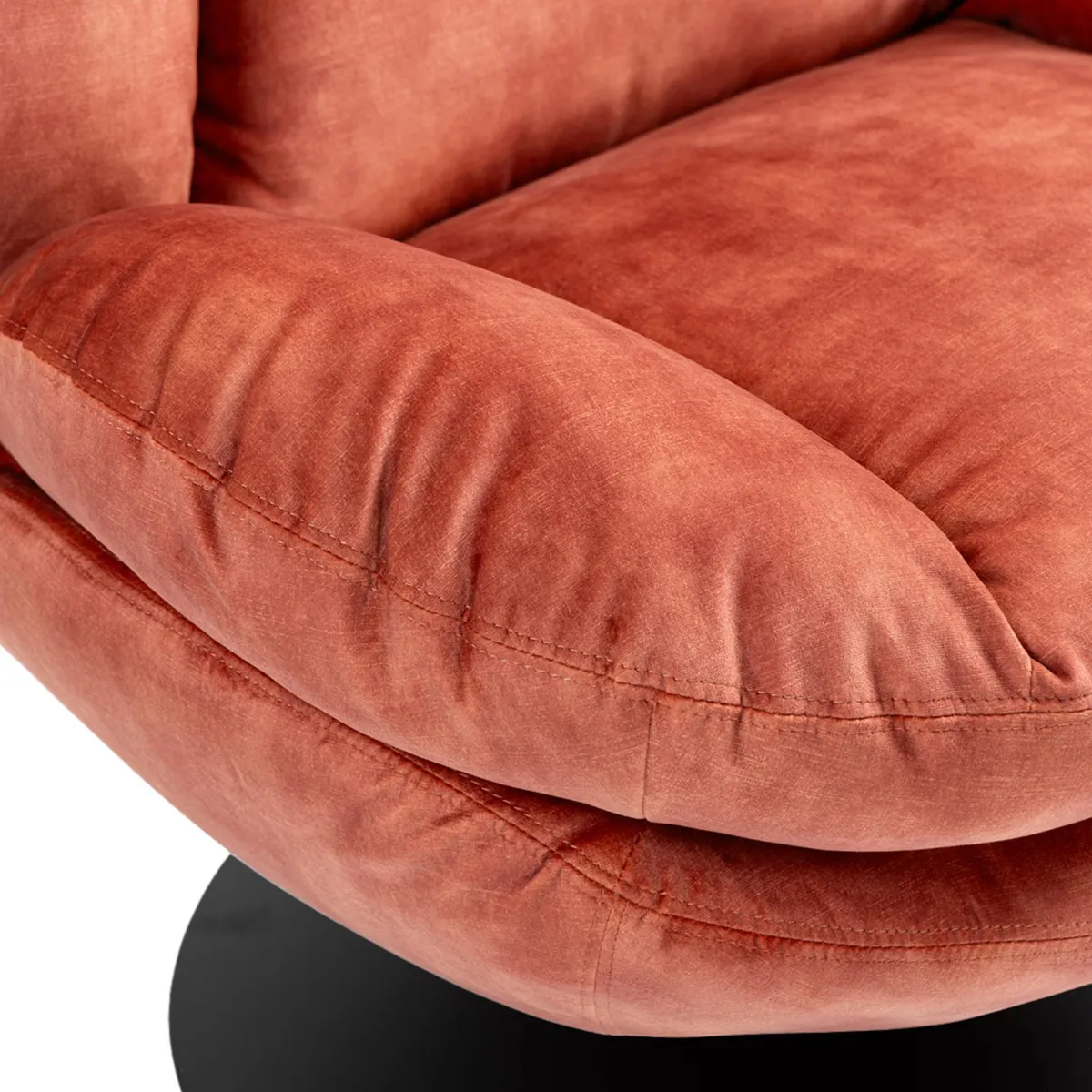 Poltrona girevole in velluto (seduta 46 cm) Lomy Rosa
