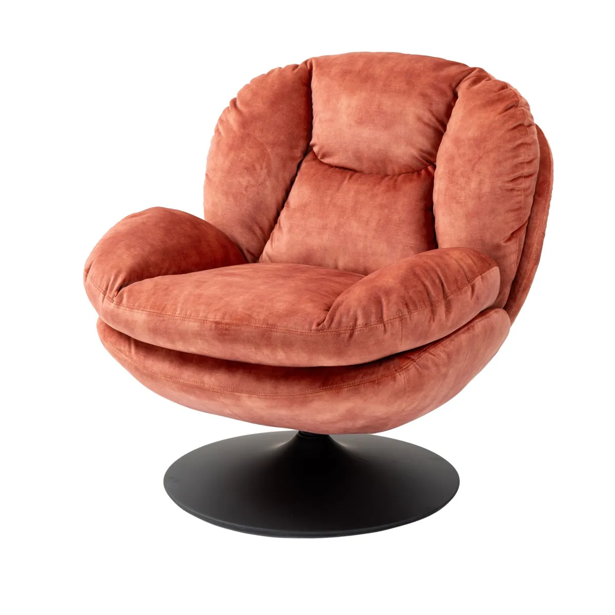 Poltrona girevole in velluto (seduta 46 cm) Lomy Rosa
