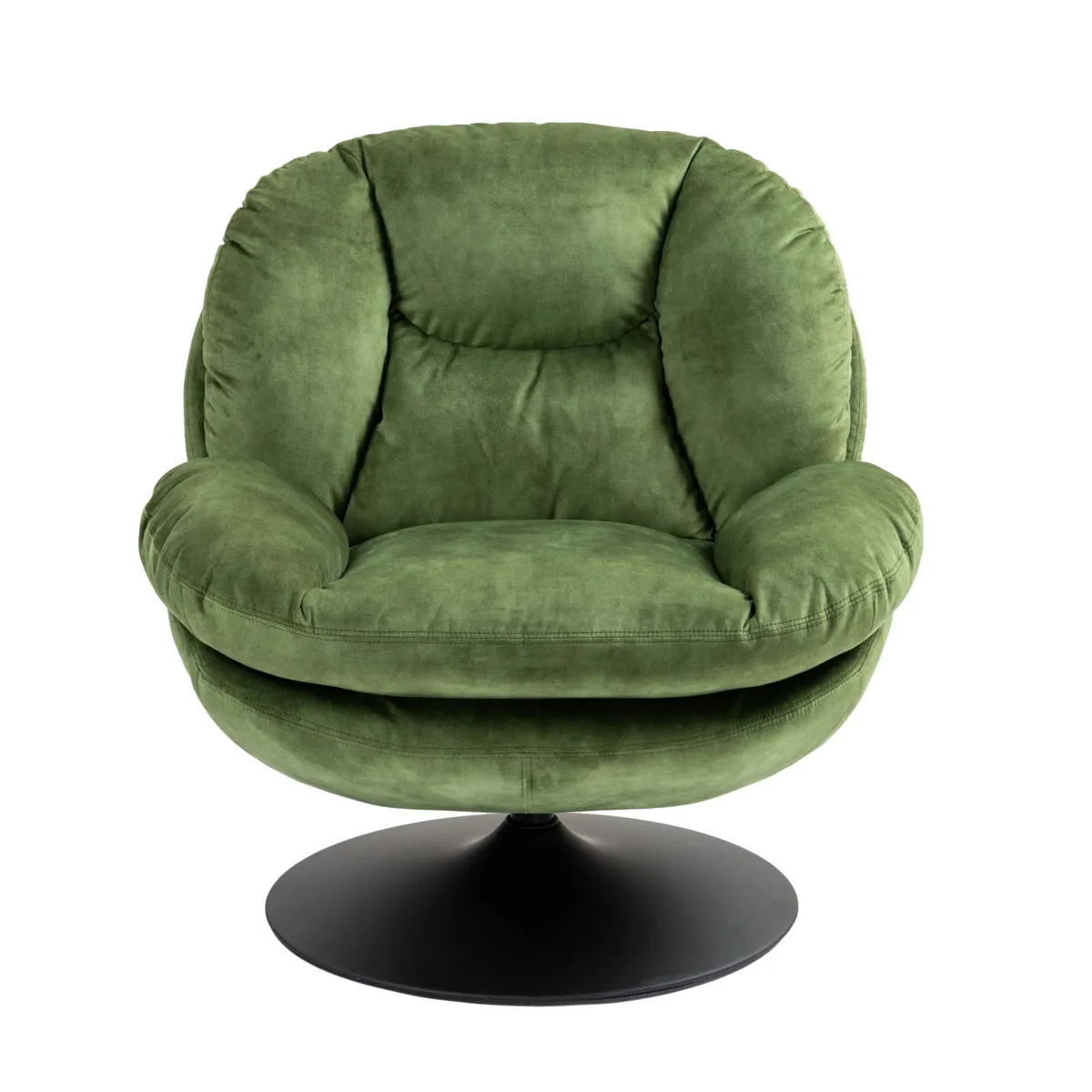 Poltrona girevole in velluto (seduta 46 cm) Lomy Verde
