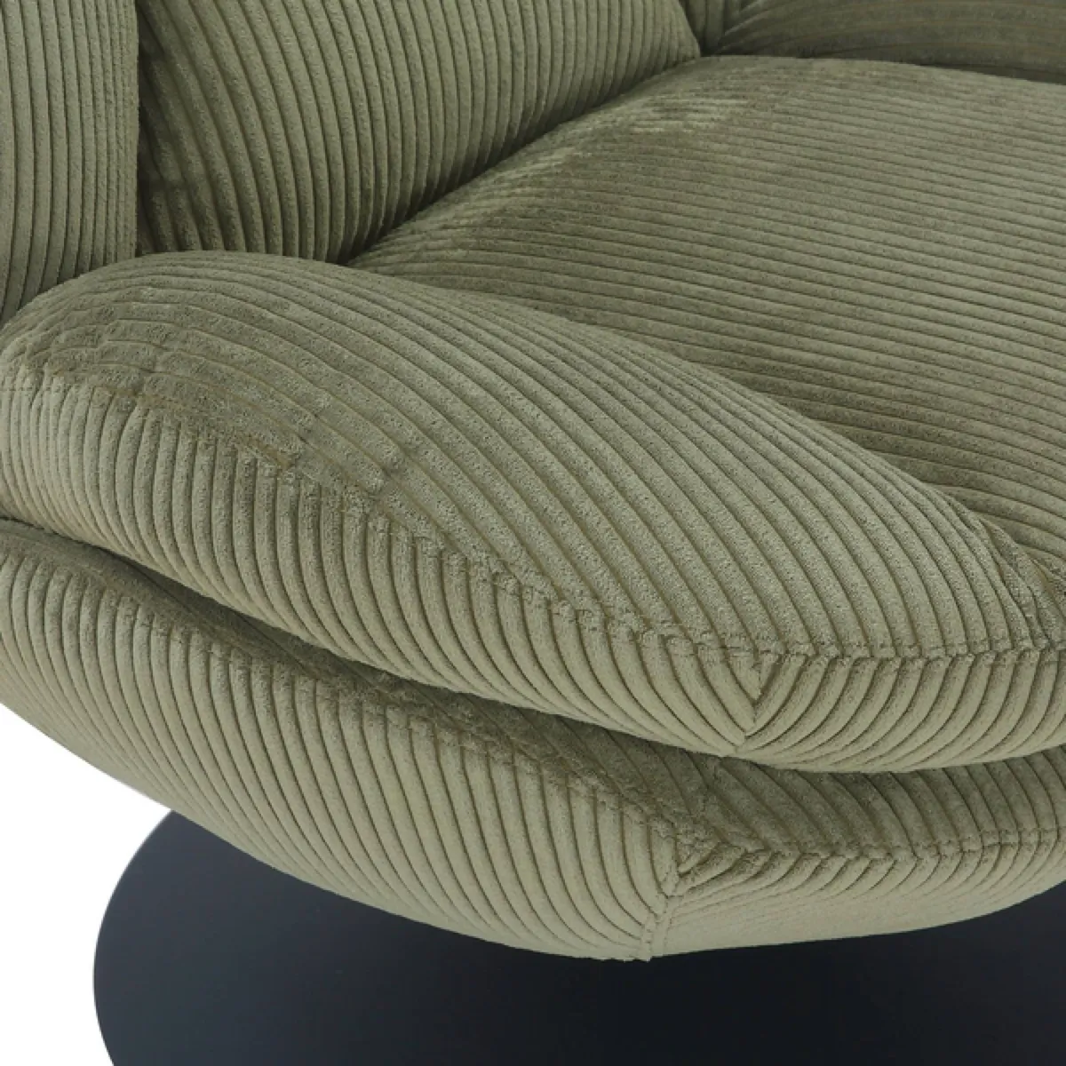 Fauteuil pivotant velours côtelé (Assise 46 cm) Lomy Vert
