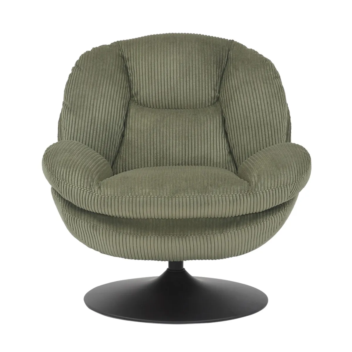 Fauteuil pivotant velours côtelé (Assise 46 cm) Lomy Vert

