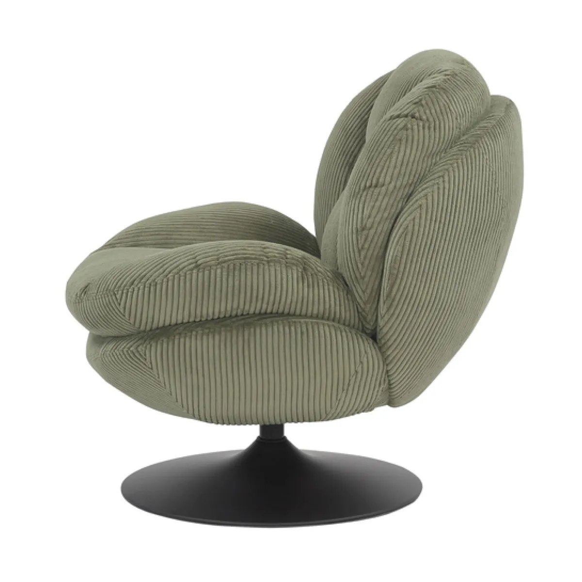 Poltrona girevole in velluto a coste (seduta 46 cm) Lomy Verde
