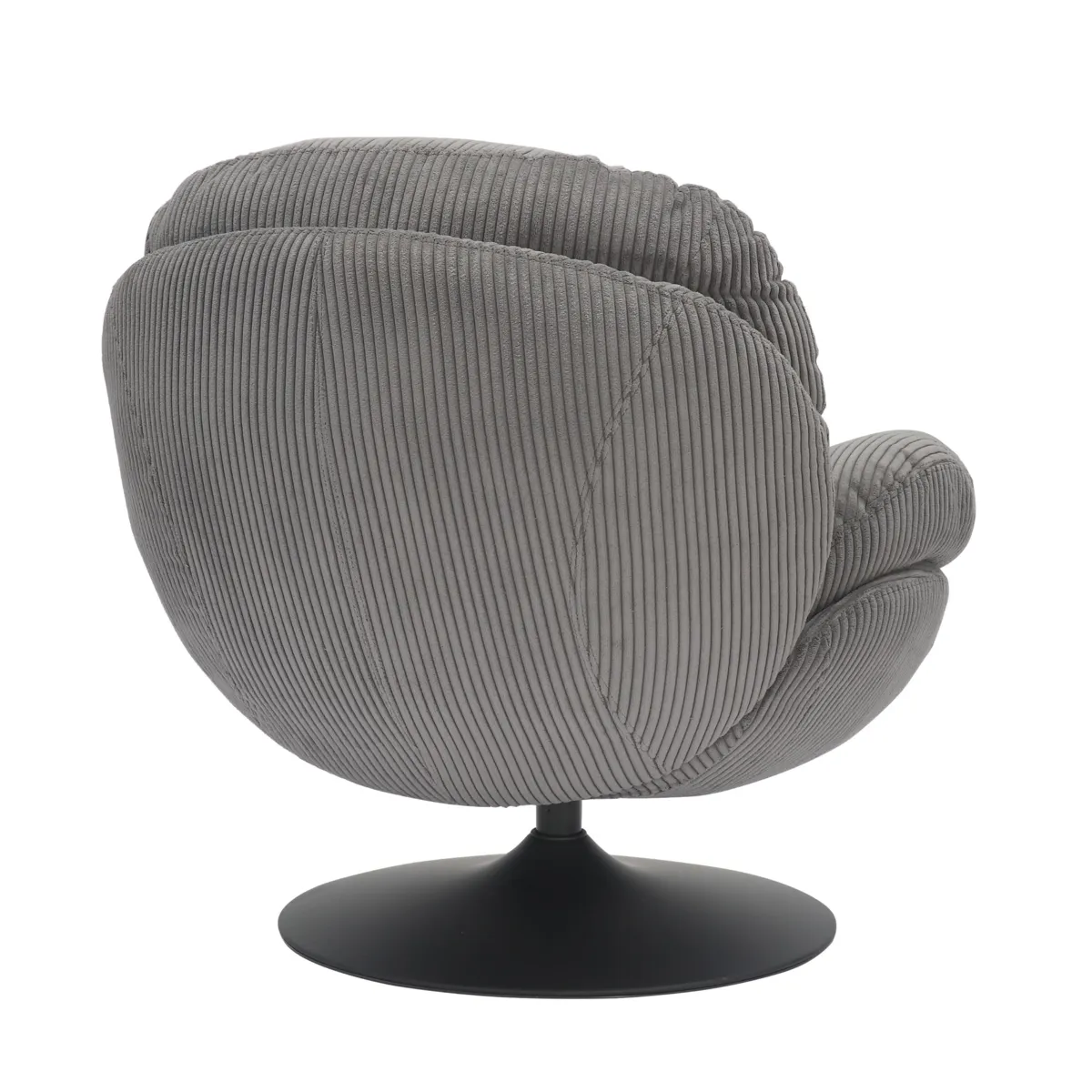 Poltrona girevole in velluto a coste (seduta 46 cm) Lomy Grigio
