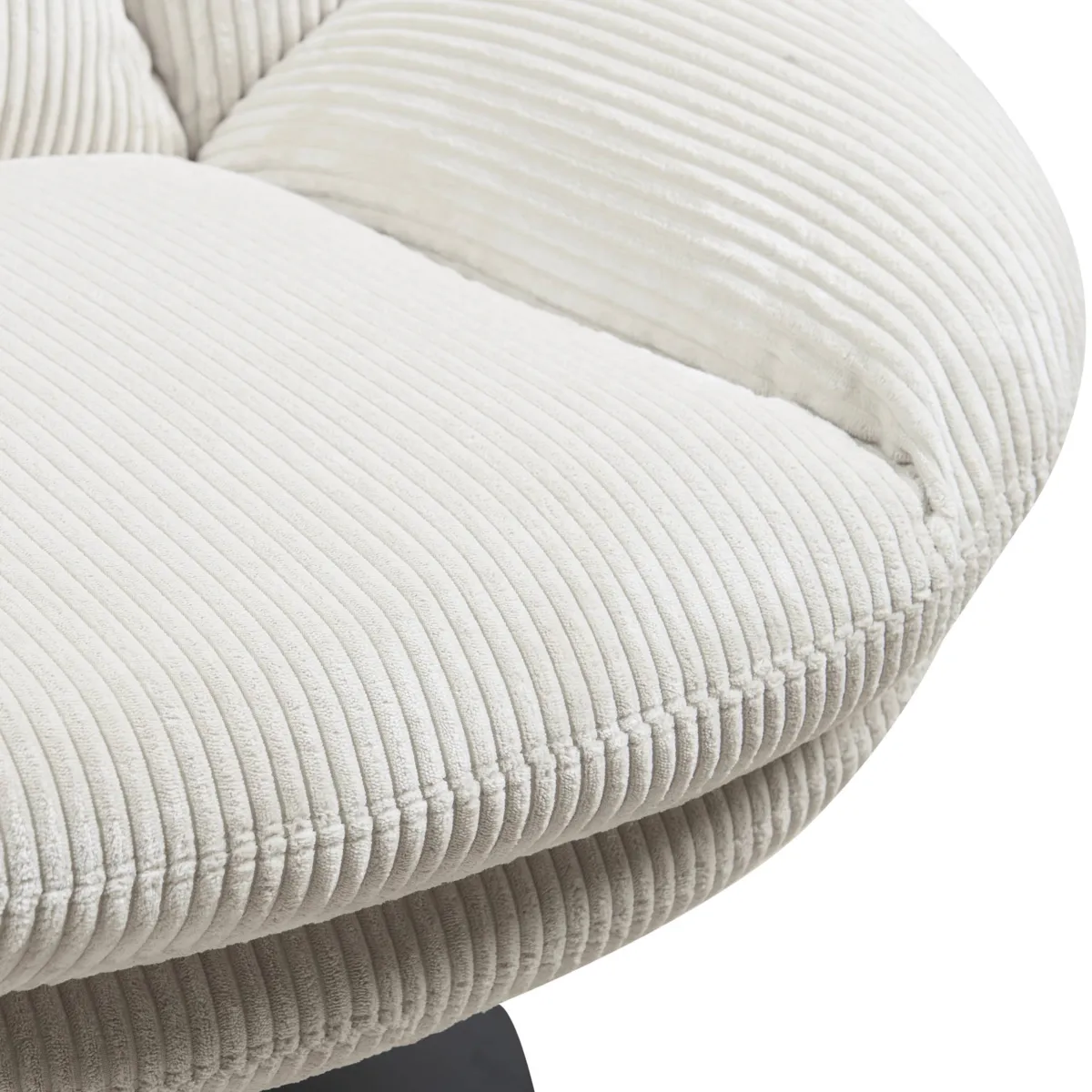 Poltrona girevole in velluto a coste (seduta 46 cm) Lomy Bianco
