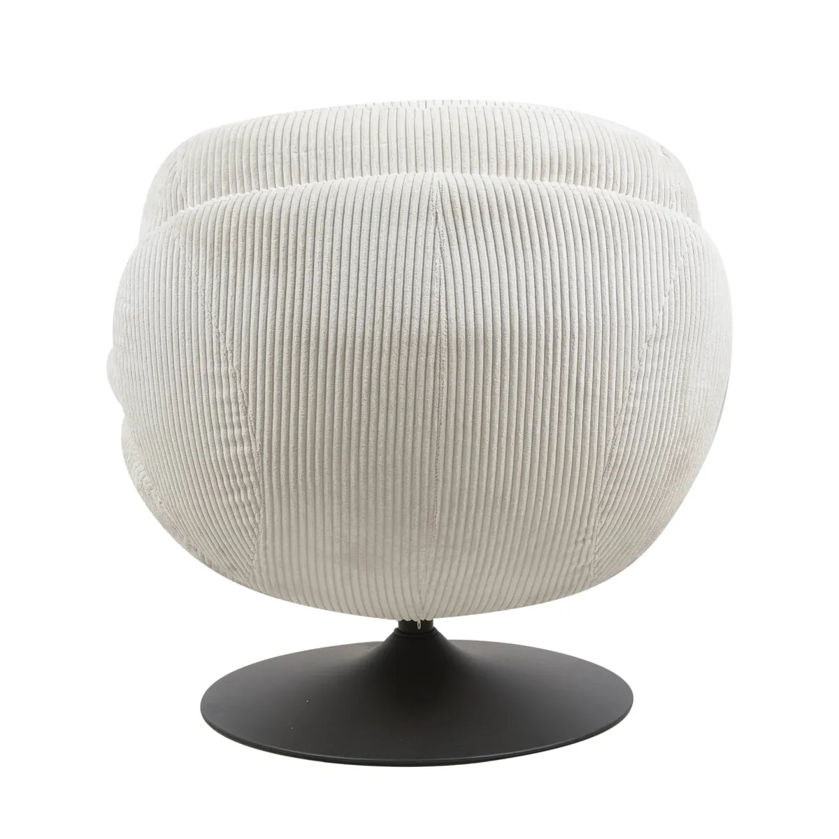 Poltrona girevole in velluto a coste (seduta 46 cm) Lomy Bianco
