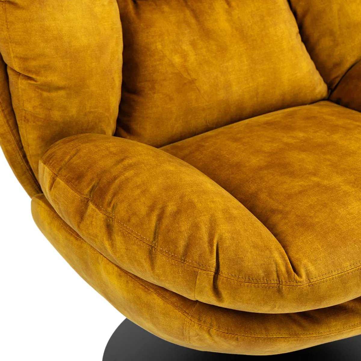 Poltrona girevole in velluto (seduta 46 cm) Lomy Giallo ocra
