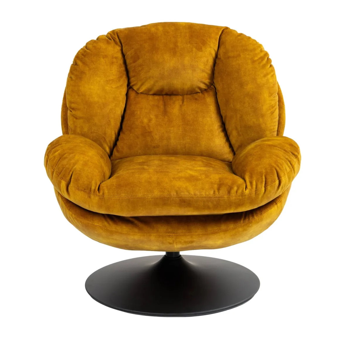 Fauteuil pivotant velours (Assise 46 cm) Lomy Jaune ocre
