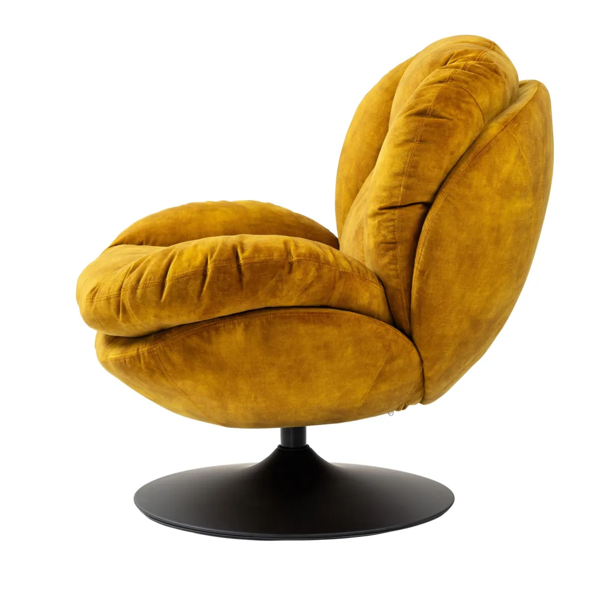 Poltrona girevole in velluto (seduta 46 cm) Lomy Giallo ocra
